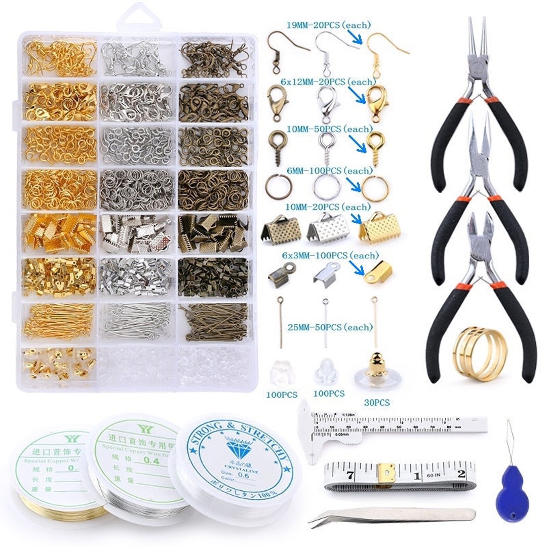 Jewelry Making Supplies Kit with Assorted Beads Charms Findings Wire Cord  Pliers for Necklace Bracelet Earrings DIY Accessories - AliExpress