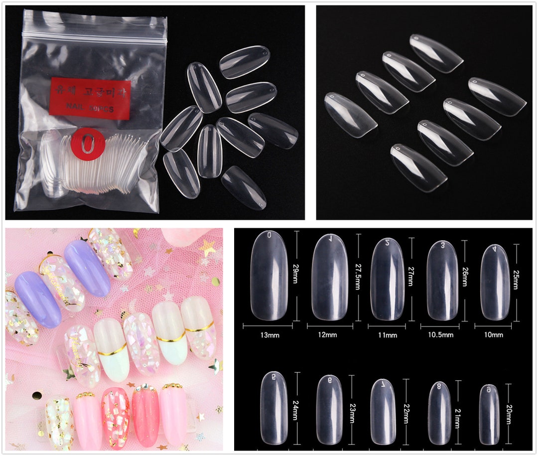 500 Pcs Oval Fake Nails,curve Clear Nails Tips,press on Nails,false Nails,glue on Nails