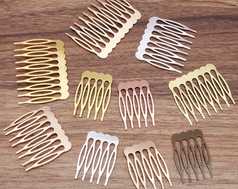 10 pcs All'ingrosso velo pettina5/8/10 denti,Clip capelli pettinati, accessori per capelli Gioielli capelli,,Hair Combs Base vuota(7000-126)