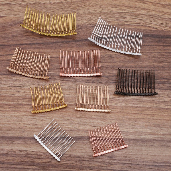 10 pcs Wholesale veil comb 12/15/20 teeth,Comb Hair Clips, hair accessories Hair Jewelry,,Hair Combs Blank Base(7000-122)