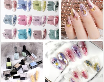 15ML Morandi Blooming Nail Polish Soak Off Marble Gradient Nail Art Gel Lacquer Smoke Halo Dye Solution Nail Varnish(7015-36)