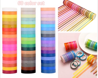 60 Farben set bunte Papierband, Hand-Account-Material, Maskierung Papierband, Regenbogen Papierband, Dekoration, Authoring Tools(7020-7)