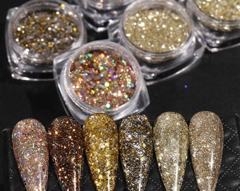 Een set flitspoeder, kleine pailletten, shimmer glitter, Nail Art Powder Dust, Nail Decoration, Nail Glitter, Powder Nail Art (7004-252)