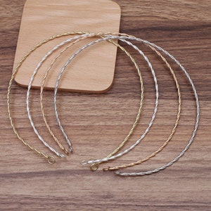 2 pcs 2mm screw headbands,metal headband,hair hoop,blank metal band,plain tiara,bent end,Jewelry Making,wholesale7012-145 image 1