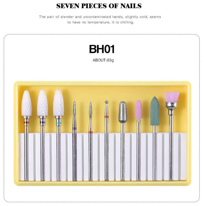 A set of Nail Drill Bit Quartz Abrasive Tools Electric Drill Etsy