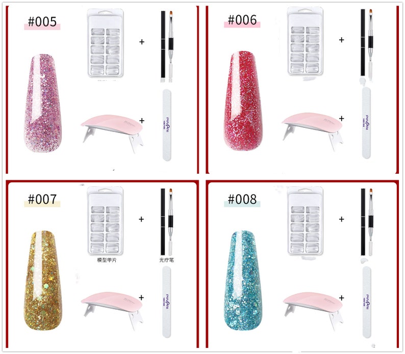 Kit poly gel set,Set of Extend gel,nail form,UV nail Dryer,nail file,False Nail Tip,Nail Art tools set,Manicure Kits7015-67 image 8