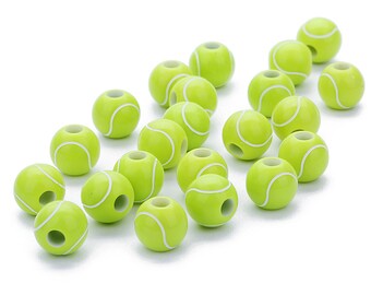 10mm Tennis Ball Beads Tennis Charm Sports Beads Jewelry - Etsy