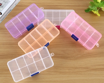 10 grids dozen set organisator opslag containers geval voor DIY Nail art strass sieraden kralen manicure accessoire display tools (7007-3)