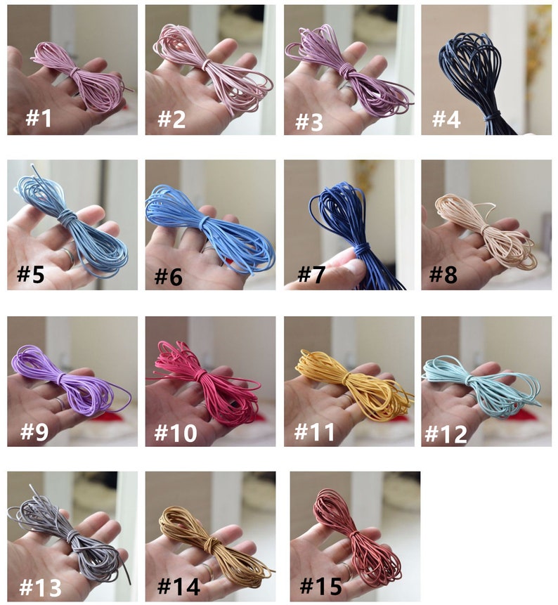 1.5mm Elastic hair cord rubber band,15 colors Safety Head rope Material,Diy Jewelry Making Hair craft supplies,hair band for child7027-4 image 5