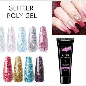 9 colors Nail Gel Nail Extension Gel,Glitter Poly gel,Sequins UV/LED Gel 15ml manicure(7015-68)