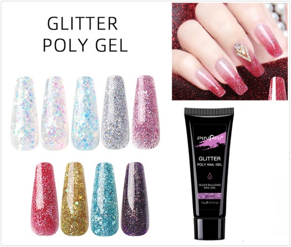 Poly Nail Gel Glitter Building Nail Gel For Manicure Nail Art Design  Luminous Polygels Extension Nail Gel For Nail | Wish