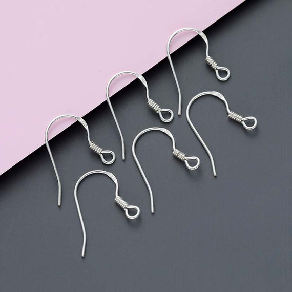 925 Sterling SILVER Ear Wires Earring,solid Pure Silver French Spring Hook  Earwires ,earring Wires for Jewelry Making Supplies Wholesale 