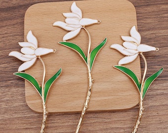 3 épingles à cheveux fleur en métal, épingles à cheveux accessoires pour cheveux Bijoux pour cheveux, peignes à cheveux barrette, peignes à cheveux base vierge en gros 7012-444