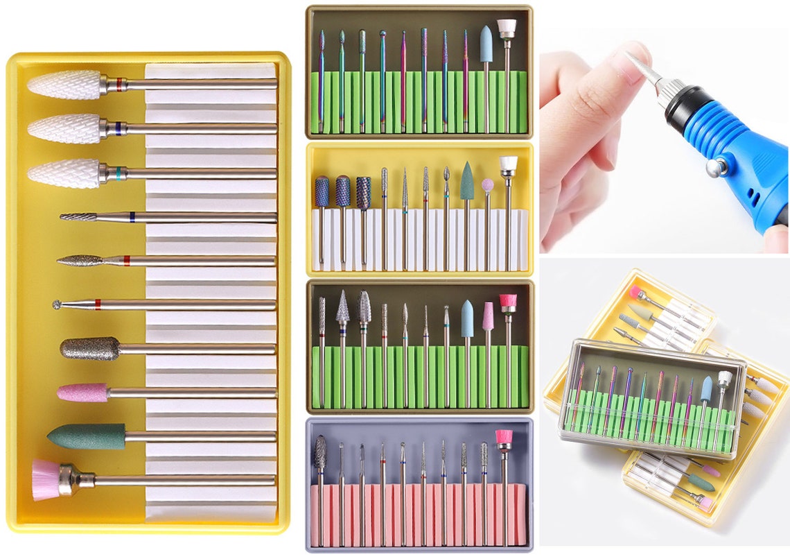 A Set of Nail Drill Bit Quartz Abrasive Tools Electric Drill Etsy
