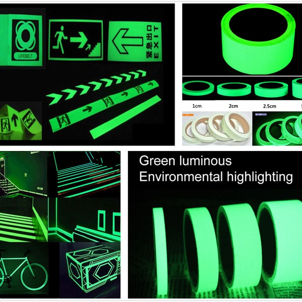 uminous Fluorescent Night Self-adhesive Glow In The Dark Sticker Tape Safety Security Home Decoration Warning Tape(7020-2)