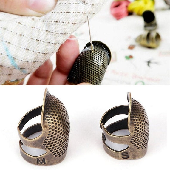 1PCS Retro Adjustable Finger Protector Antique Thimble Ring Handworking  Needle Thimble Needles Craft Household DIY Sewing Tools7024-5 