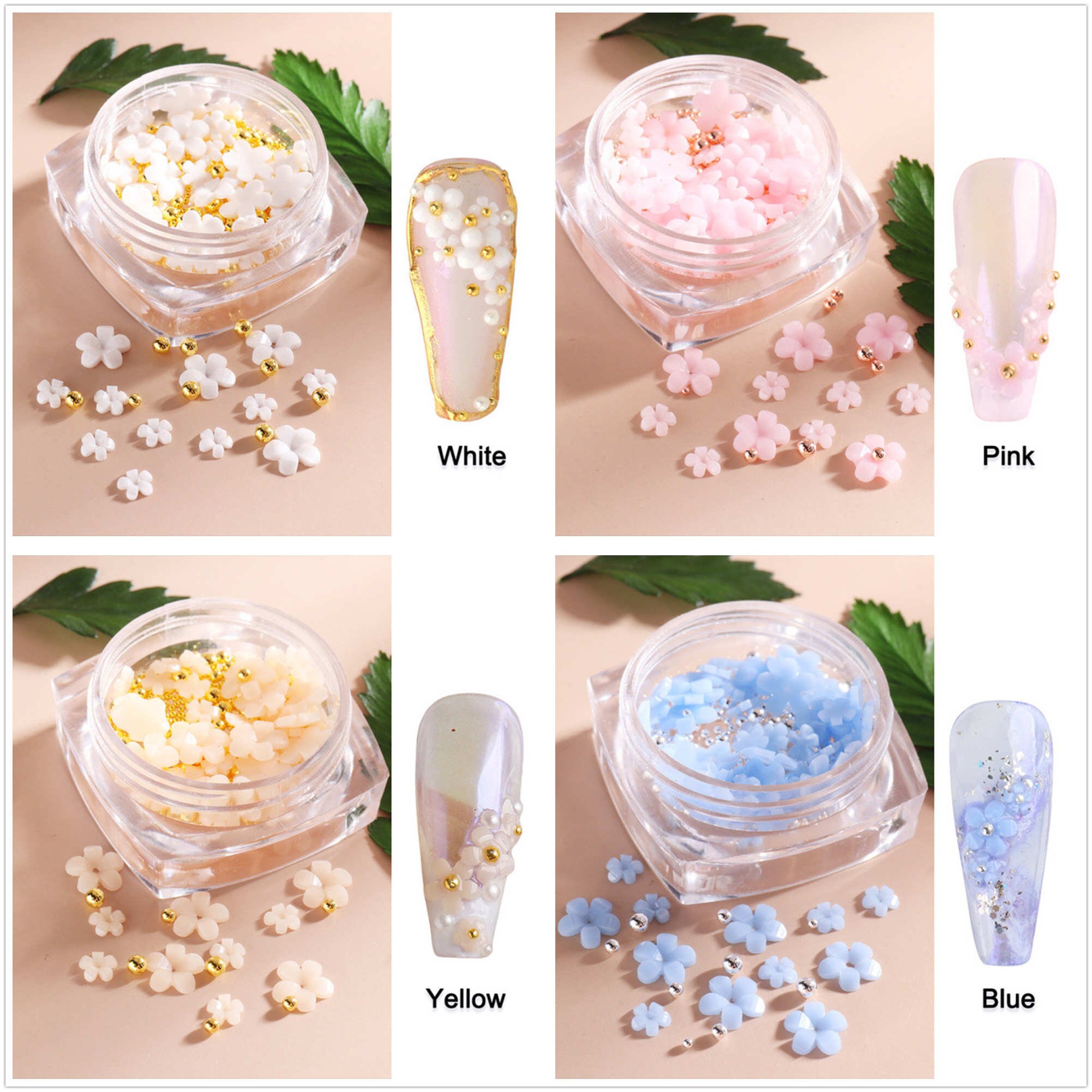 Nail Art Resin Macaroon Florets UV Flower Mix Nail 3D Accessory Kit - China  False Nail Patch and Fingernails price