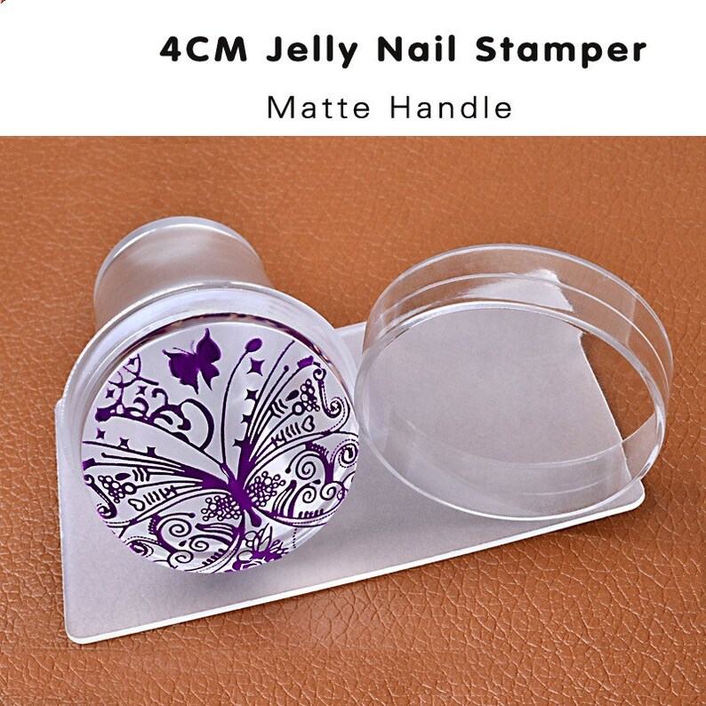 New Design 4cm Clear Matte Jelly Silicone Nail Art Stamper Etsy