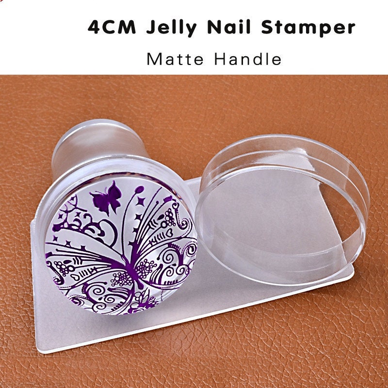New Design 4cm Clear Matte Jelly Silicone Nail Art Stamper Etsy