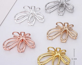 5 pcs Metal Hair clips,hollow shark clip,Flat Surface Setting,Blank Barrette,Jewelry Making,wholesale(7012-257)