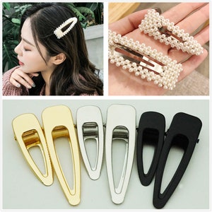 10Pcs/lot Hair Clips Fashion Hairpin Blank Base for Diy Jewelry Making Pearl Hair Clip Setting craft supplies