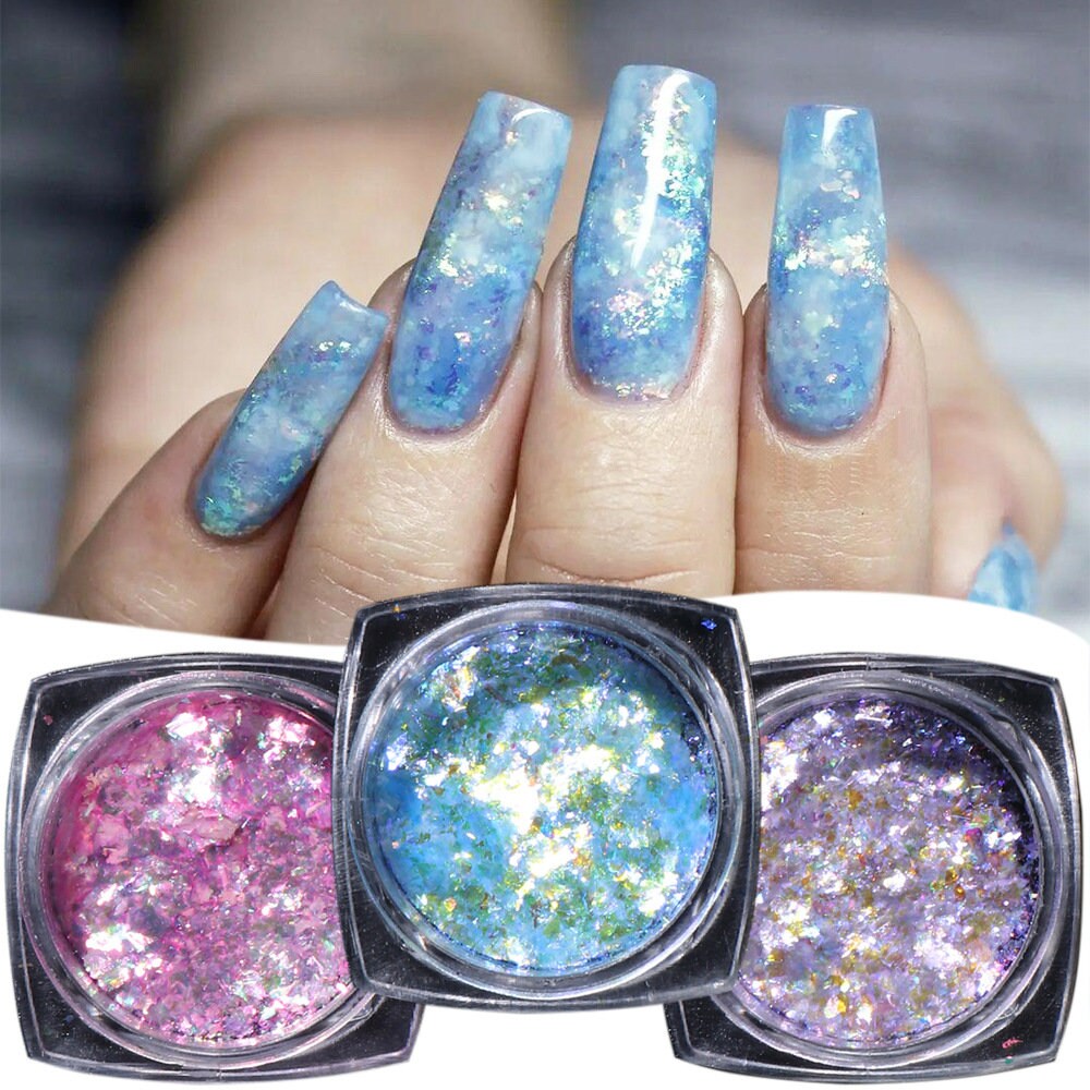 Holographic Nail Glitter Powder Irregular Fine Sequins Nail Art Tips Design  Decorations Accessories Supplies for UV Gel Manicure