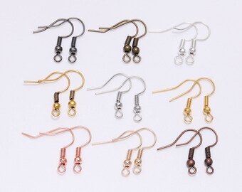 50-1000 pcs 20*17mm Gold Silver Antique bronze Ear Hooks Earrings Clasps Findings Earring Wires For Jewelry Making Supplies Wholesale