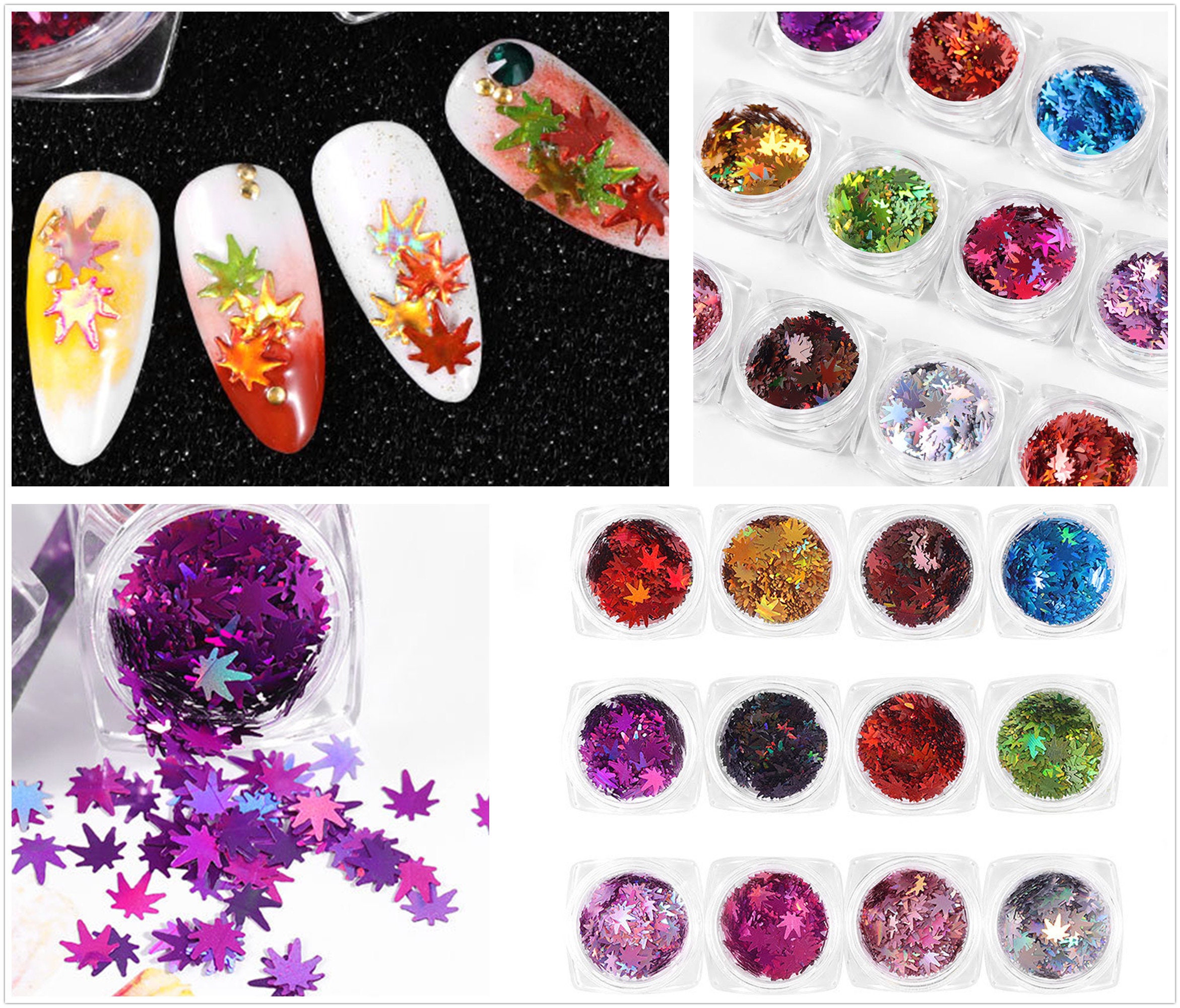 A Set of Nail Decorationsequins Nail Supply12 Box Mixed Etsy