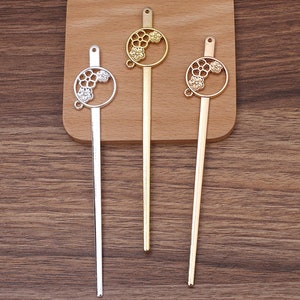 26*150mm Chinese Jin Buyao Hair Stick,Retro court Hair Fork,Hairpin hair accessories Hair Jewelry,Hair Receptacle Base(7012-249)