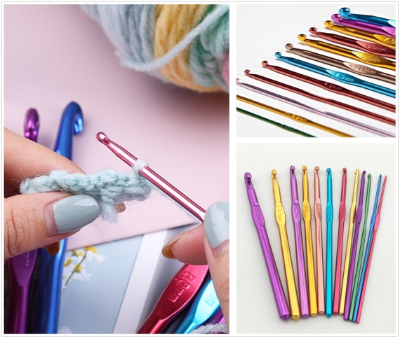 Crochet Hooks Set Pink Color Soft Handle Knitting Hook Needles For  Crocheting