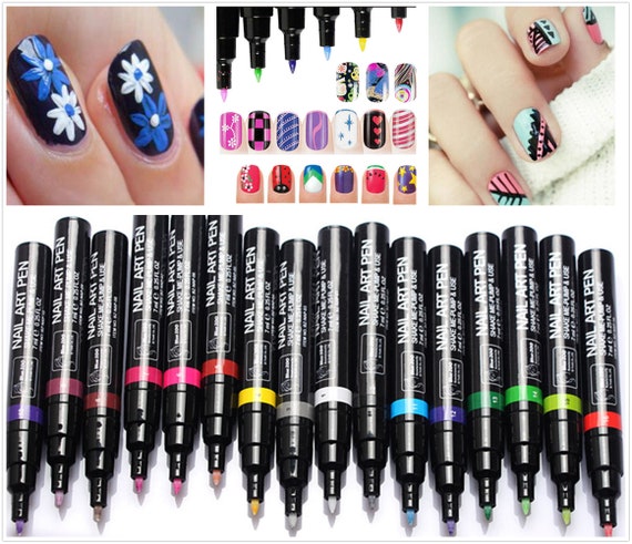 Gecheer 16Pcs Nail Art Pen Set 3D Nail Polish Pen Nail Art DIY Polish Pen -  Walmart.com