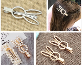 10Pcs/lot High quality rabbit Hair Clips Fashion Hair clips Blank Base for Diy Jewelry Making Pearl Clip Setting craft supplies(7002-29)