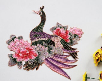 Peacock Applique,Lace Embroidery Applique,supplies for Headpiece Applique,For DIY Dress,For Fashion(44-83)