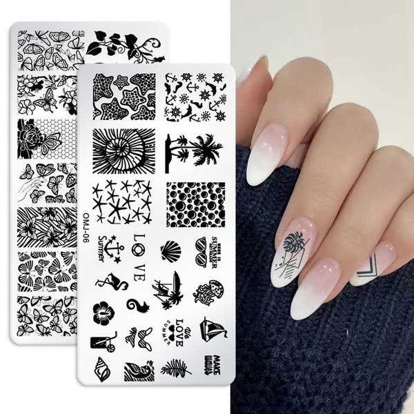 Flower Animals Christmas tree butterfly Design Nail Stamping Plates Marble Stamp Templates Image Printing Stencil Nail Art Tool(7003-585)