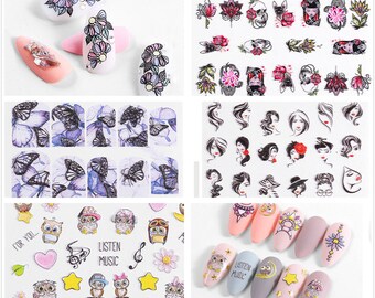 Embossed nail stickers, nail glass paper,3D nail sticker,Colorful flower Nail Art Decorations,nail art supply(7003-191)