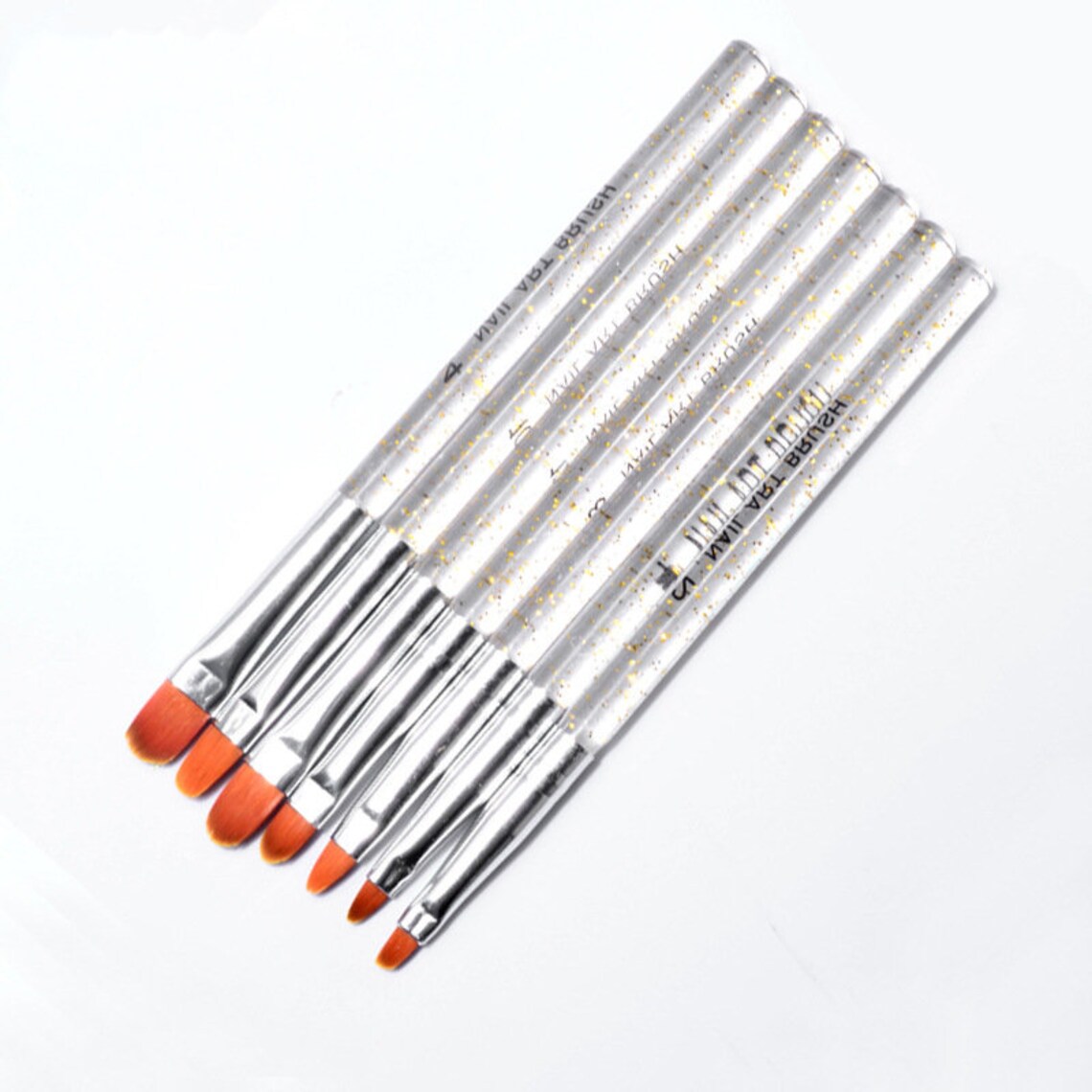 7 Pcs Nail Art Brush Liner Painting Pen Acrylic Builder Flat Etsy