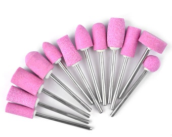 12 Pcs/set Nail Drill Bit Quartz Abrasive Tools Electric Drill Bits Nail Art Equipment Grinding Head Tool,nail treatments(7003-670)