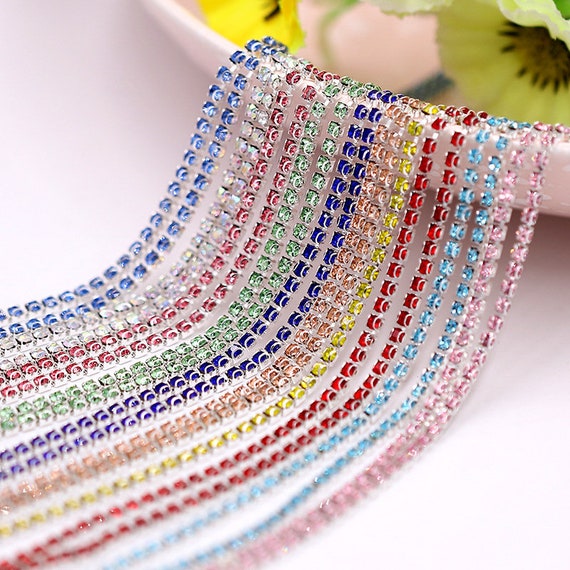 2mm Rhinestone Close Trim Cup Chain D 