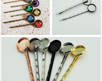 10Pcs/lot Hair Clips Mixed Fashion Hair pin Blank Base for Diy Jewelry Making Pearl Hair Clip Setting craft supplies