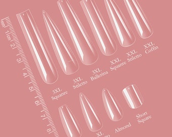 Faux ongles 500/504 pièces, ongles transparents incurvés, presser sur les ongles, faux ongles, colle sur les ongles, demi-couvercles pour ongles (7003-874)