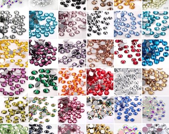 1440 pcs SS6/SS8/SS10 Flatback Faceted Rhinestones,Diy Deco Bling Embellishments,Glass Crystal Rhinestone,Wholesale high Quality(7000-56)