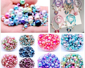 3/4/5/6/8/10/12mm Mermaid Ombre Pearls Beads with hole,Faux Pearls Beads,Imitation Pearl Beads,Gumball Beads,mixed plastic Beads(7006-20)