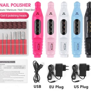 Electric Nail Drill Machine Manicure Set Pedicure Nail Drill File Gel Remover Polishing Tools Portable Drill Equipment7015-1 image 1