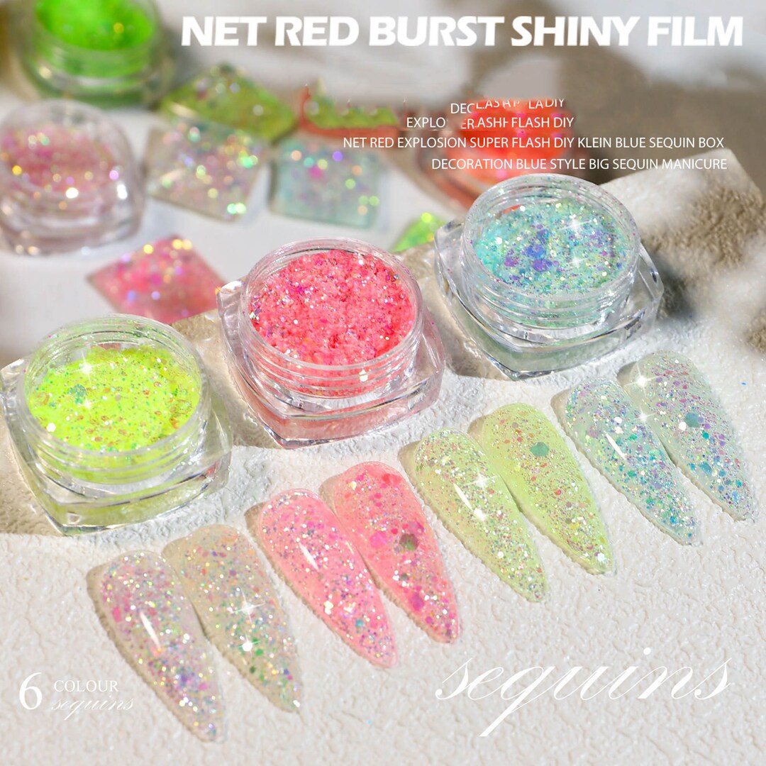 A Box Nail Art Powder Dust Shimmer Decoration,assorted Chameleon