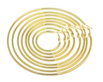 Hoge kwaliteit 4 stks/partij 30-100mm Grote Hoepel Oorbellen Accessoires Mode Overdreven Hoop Ear Loop Gladde Cirkel voor maken Sieraden