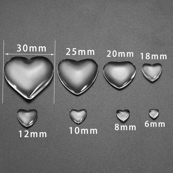Heart Transparent Glass Cabochon Jewelry Setting Base Pendants DIY Accessories 