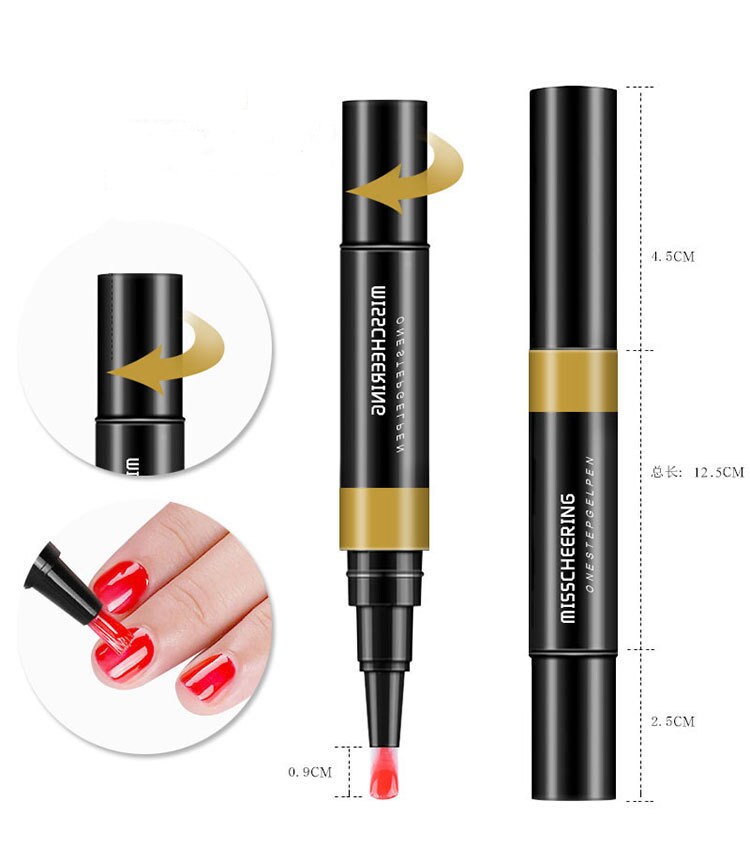 24 Colors a Set One Step Gel Nail Varnish Pen Glitter 3 in 1 Etsy