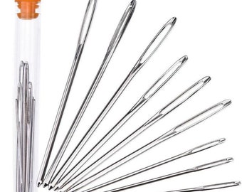 9/12/15 PCS Large Eye Blunt Sewing Needles Cross Stitch Knitting Needle Handmade Leather Embroidery Thread Needle Sewing Accessories(7024-7)
