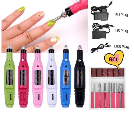 GetUSCart- Alety Electric Nail Drill Kit, Portable Electric Nail File for  Acrylic Gel Nails, Professional Nail Drill Machine Efile Manicure Pedicure  Tools with Gold Nail Drill Bits for Home Salon Use