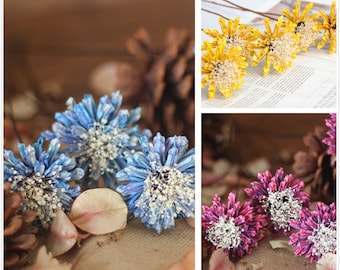 2 Stück getrocknete Kornblume, echte natürliche getrocknete Blumen für Füllstoff der Glasflaschen, Dekor Floral liefert für Geschenk, Hochzeit, Geburtstag (7000-238)